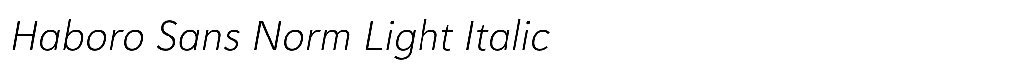 Haboro Sans Norm Light Italic image